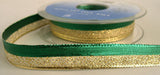 R5597 15mm Green and Gold Metallic Lurex and Mesh Ribbon by Berisfords - Ribbonmoon