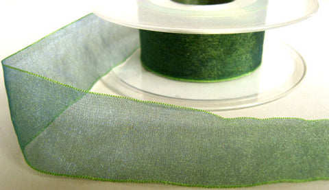 R5603 25mm Emerald and Royal Shot Sheer Ribbon. "Flamenco" by Berisfords - Ribbonmoon