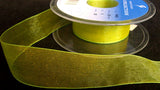 R5605 25mm Lime and Yellow Shot Sheer Ribbon. "Flamenco" by Berisfords - Ribbonmoon