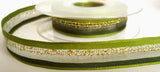 R5620 17mm Greens and Gold Sheer, Satin and Tinsel Stripe Ribbon - Ribbonmoon