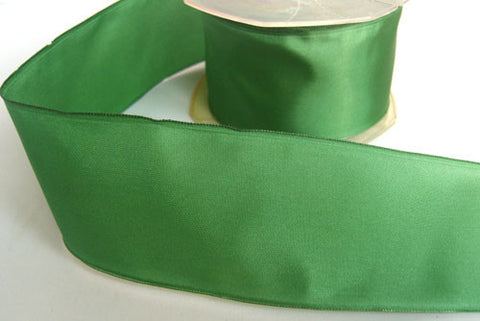 R5674 50mm Bottle Green Wire Edged Taffeta Ribbon - Ribbonmoon