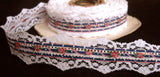R5682 30mm Cotton Ribbon over a White Linen Lace - Ribbonmoon
