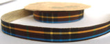 R1796 14mm Tartan Ribbon with a Metallic Gold Reverse