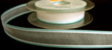 R5708 16mm White and Turquoise Sheer Ribbon with Satin Borders - Ribbonmoon