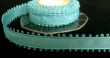 R5892 13mm Turquoise Blue Taffeta Ribbon with Picot Feather Edges - Ribbonmoon