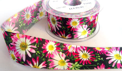 R5915 40mm Flowery Design Polyester Ribbon by Berisfords - Ribbonmoon