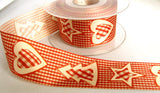 R6269 39mm Rust-Cream Christmas Gingham Ribbon by Berisfords