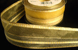 R5973 40mm Sheer, Metallic and Satin Banded Striped Ribbon - Ribbonmoon