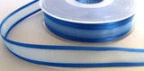 R6044 15mm Royal Blue Sheer Elegance Ribbon with Satin Borders by Berisfords - Ribbonmoon