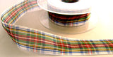 R6048 25mm Dress Stewart Tartan Sheer Ribbon by Berisfords - Ribbonmoon