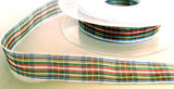 R6049 15mm Dress Stewart Tartan Sheer Ribbon by Berisfords - Ribbonmoon