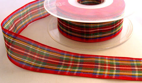 R2283 25mm Royal Stewart Tartan Sheer Ribbon by Berisfords