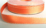 R6086 15mm Deep Apricot Double Faced Satin Ribbon, Metallic Edge - Ribbonmoon