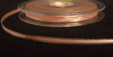 R6094 4mm Azalea Pink Double Faced Satin Ribbon, Metallic Gold Edge - Ribbonmoon