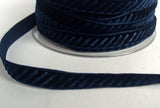 R6115 10mm Navy Patterned Nylon Velvet Ribbon by Berisfords - Ribbonmoon