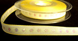 R6148 11mm Pale Lemon Ribbon with an Iridescent Dot Design - Ribbonmoon