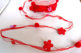 R6150 Beads on a Wire Decorating a 7mm Sheer Ribbon - Ribbonmoon