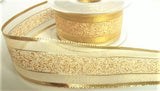 R6240 40mm Gold Mesh, Lurex and Tinsel Weave Ribbon by Berisfords