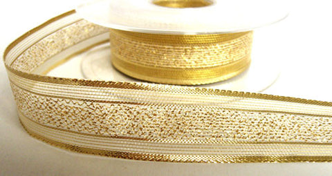 R6178 25mm Gold Mesh, Lurex and Tinsel Weave Ribbon by Berisfords - Ribbonmoon