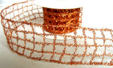 R6181C 50mm Copper "Tinsel Mesh" Wired Ribbon - Ribbonmoon