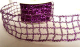 R6182 50mm Purple "Tinsel Mesh" Wired Ribbon - Ribbonmoon