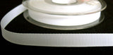 R6241 10mm White Nylon Grosgrain Ribbon by Berisfords