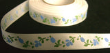 R6245 14mm Natural White Satin Ribbon with a Flowery Print - Ribbonmoon