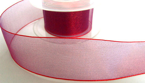 R6281 40mm Red and Purple Shot Sheer Ribbon. "Flamenco" by Berisfords - Ribbonmoon