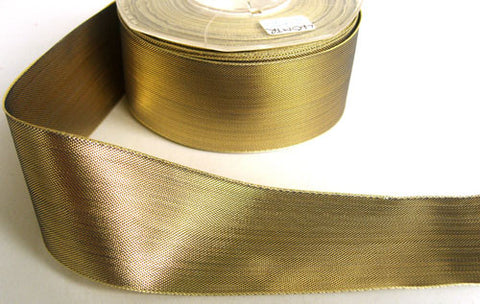 R6351 39mm Metallic Gold and Navy Polyester Shot Weave Ribbon - Ribbonmoon