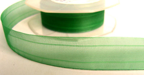 R6352 22mm Deep Green Sheer Ribbon - Ribbonmoon