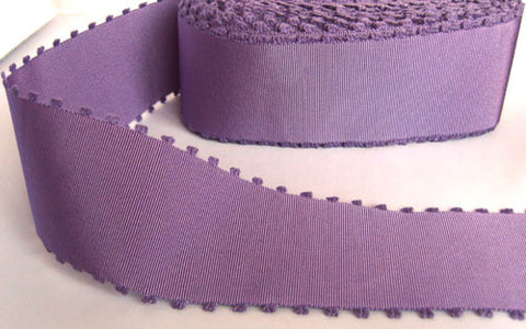 R6584 58mm Lavender Grosgrain Petersham Tape with Picot Edging - Ribbonmoon