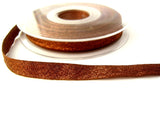 R6918 10mm Brown Bronze Textured Metallic Sparkle Ribbon