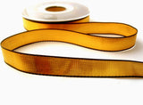 R6971C 16mm Metallic Gold Lurex Ribbon with Black Woven Borders