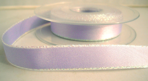 R6976 15mm Lilac Double Faced Satin Ribbon, Metallic Edge - Ribbonmoon
