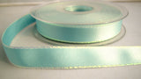 R6977 15mm Sky Blue Double Faced Satin Ribbon, Metallic Edge - Ribbonmoon