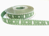 R7007 15mm Rustic Natural Charms Christmas Tree Design Ribbon by Berisfords