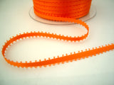R7032 8mm Orange Double Face Satin Ribbon with Picot Feather Edges