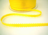 R7037 5mm Yellow Double Faced Picot Edge Satin Ribbon by Berisfords