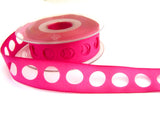 R7237 17mm Pale Fuchsia Ribbon with Egg Shaped Holes and Wire Edged