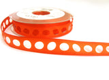 R7238 17mm Orange Ribbon with Egg Shaped Holes and Wire Edged