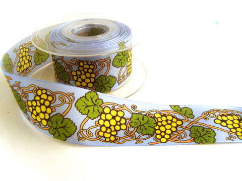 R7301 38mm Grape Vine Design Printed Ribbon "Divino" by Berisfords