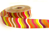 R7327 25mm "Vagues" Design Ribbon by Berisfords with Wire Edges