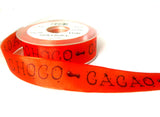 R7329 26mm "CACAO CHOCO" Design Ribbon by Berisfords with Wire Edges