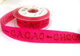R7330 26mm "CACAO CHOCO" Design Ribbon by Berisfords with Wire Edges