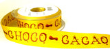 R7331 25mm "CACAO CHOCO" Design Ribbon by Berisfords with Wire Edges