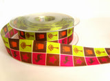 R7347 25mm Christmas Design Printed Taffeta Ribbon by Berisfords