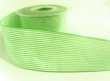 R6291 50mm Green "Stripes" Double Face Polyester Ribbon by Berisfords