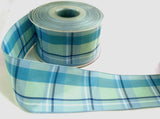 R7386 50mm Blues Polyester Tartan Ribbon by Berisfords