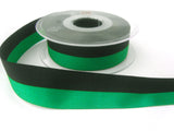 R7427 16mm Black and Green Bold Stripe Poyester Taffeta Ribbon