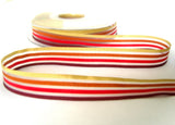R7496 15mm Sheer and Solid Striped Ribbon by Berisfords